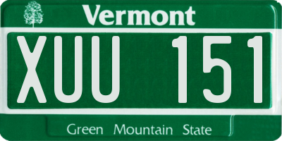 VT license plate XUU151