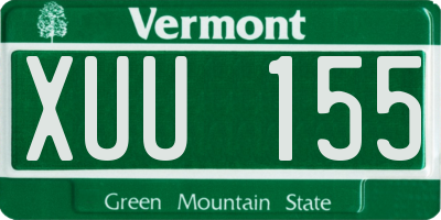 VT license plate XUU155