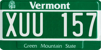 VT license plate XUU157