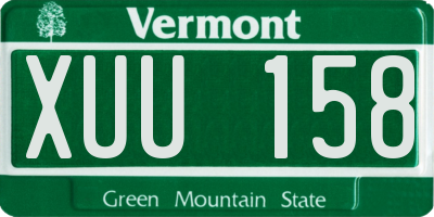 VT license plate XUU158