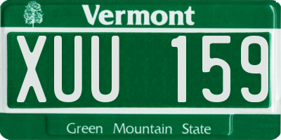 VT license plate XUU159