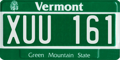 VT license plate XUU161