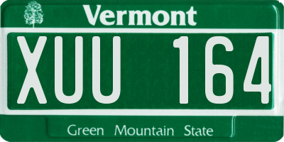 VT license plate XUU164