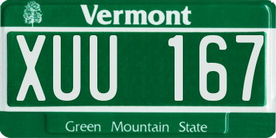 VT license plate XUU167