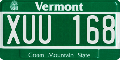 VT license plate XUU168