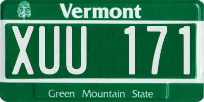 VT license plate XUU171