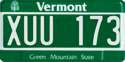 VT license plate XUU173