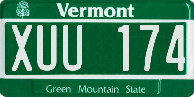 VT license plate XUU174