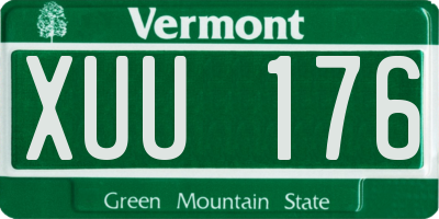 VT license plate XUU176