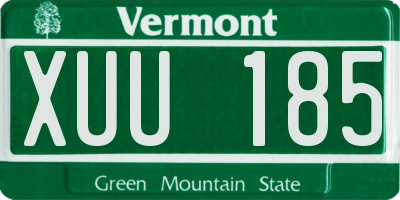 VT license plate XUU185