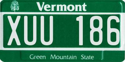 VT license plate XUU186