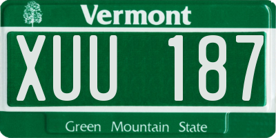 VT license plate XUU187