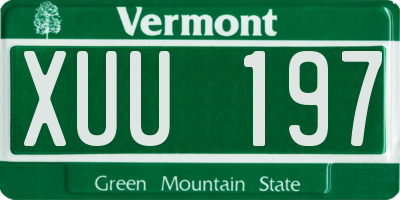 VT license plate XUU197
