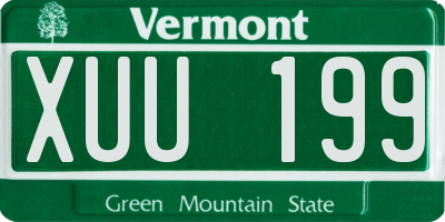 VT license plate XUU199