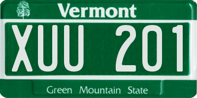 VT license plate XUU201