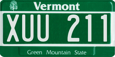 VT license plate XUU211