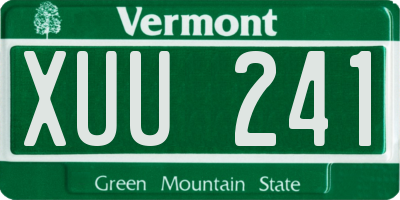 VT license plate XUU241