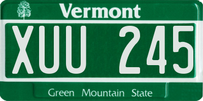 VT license plate XUU245