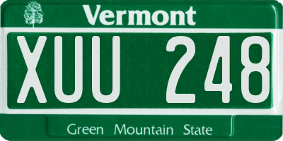 VT license plate XUU248