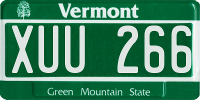 VT license plate XUU266