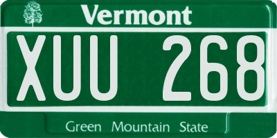 VT license plate XUU268