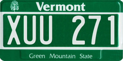 VT license plate XUU271