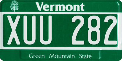 VT license plate XUU282