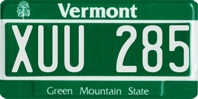 VT license plate XUU285