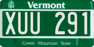 VT license plate XUU291