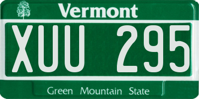VT license plate XUU295