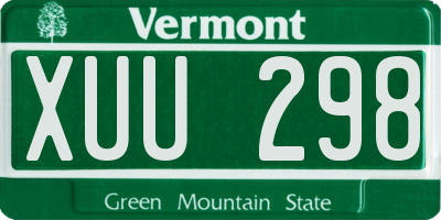 VT license plate XUU298