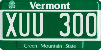 VT license plate XUU300