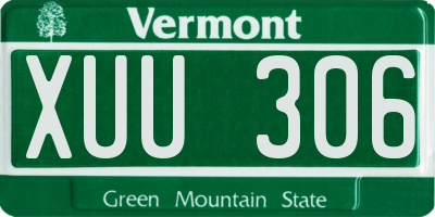 VT license plate XUU306