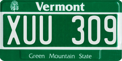 VT license plate XUU309