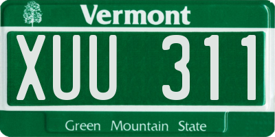 VT license plate XUU311