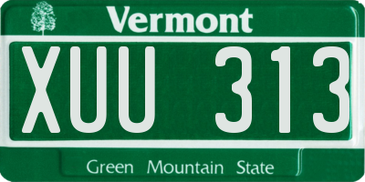 VT license plate XUU313
