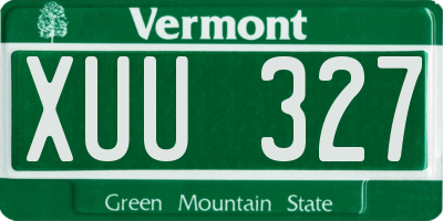 VT license plate XUU327