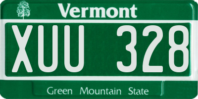 VT license plate XUU328