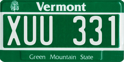 VT license plate XUU331