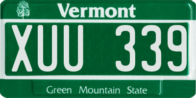 VT license plate XUU339