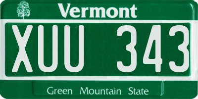 VT license plate XUU343