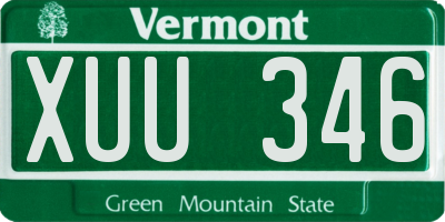 VT license plate XUU346