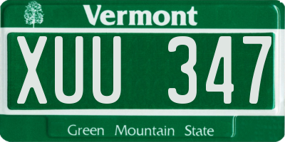 VT license plate XUU347
