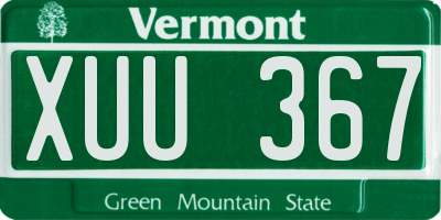 VT license plate XUU367