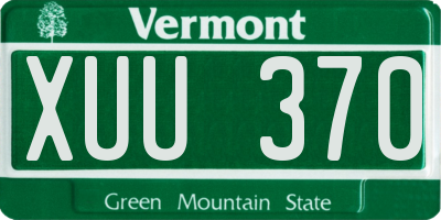VT license plate XUU370