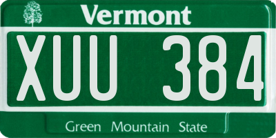 VT license plate XUU384