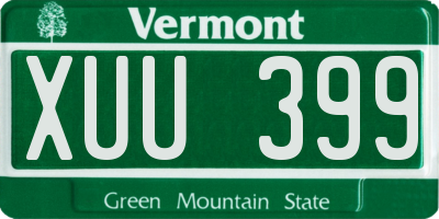 VT license plate XUU399