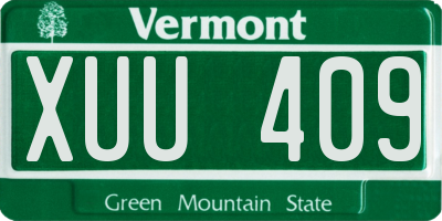 VT license plate XUU409