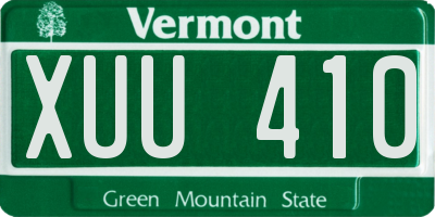 VT license plate XUU410