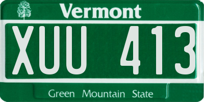 VT license plate XUU413